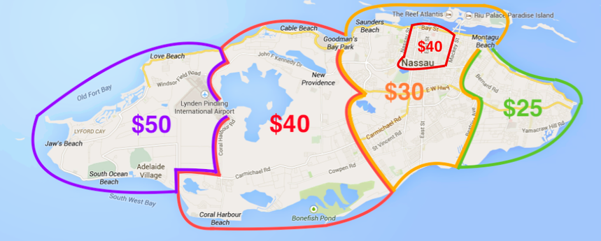 Bahamas Delivery Rates